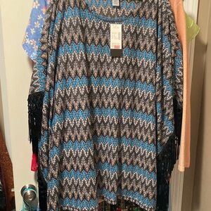 Catherines Blue and Black Zigzag Tunic